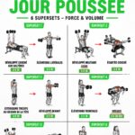 Femme s'entraînant avec des haltères, en effectuant un superset pour son push day.