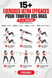 Femme faisant des exercices de tonification des bras à la maison