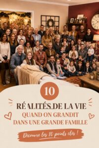 Une grande famille réunie dans un parc, souriante et pleine de vie.