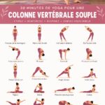 Une femme pratiquant le yoga dans un jardin, en pleine posture pour assouplir la colonne vertébrale.