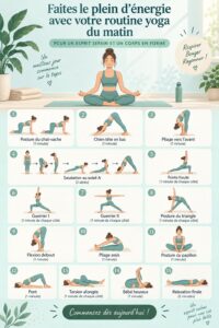 Femme pratiquant le yoga matinal dans un parc ensoleillé