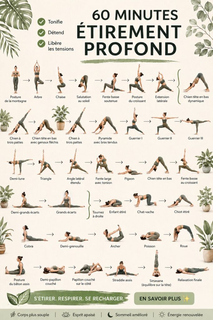 Femme pratiquant le yoga du soir dans un environnement calme et apaisant.