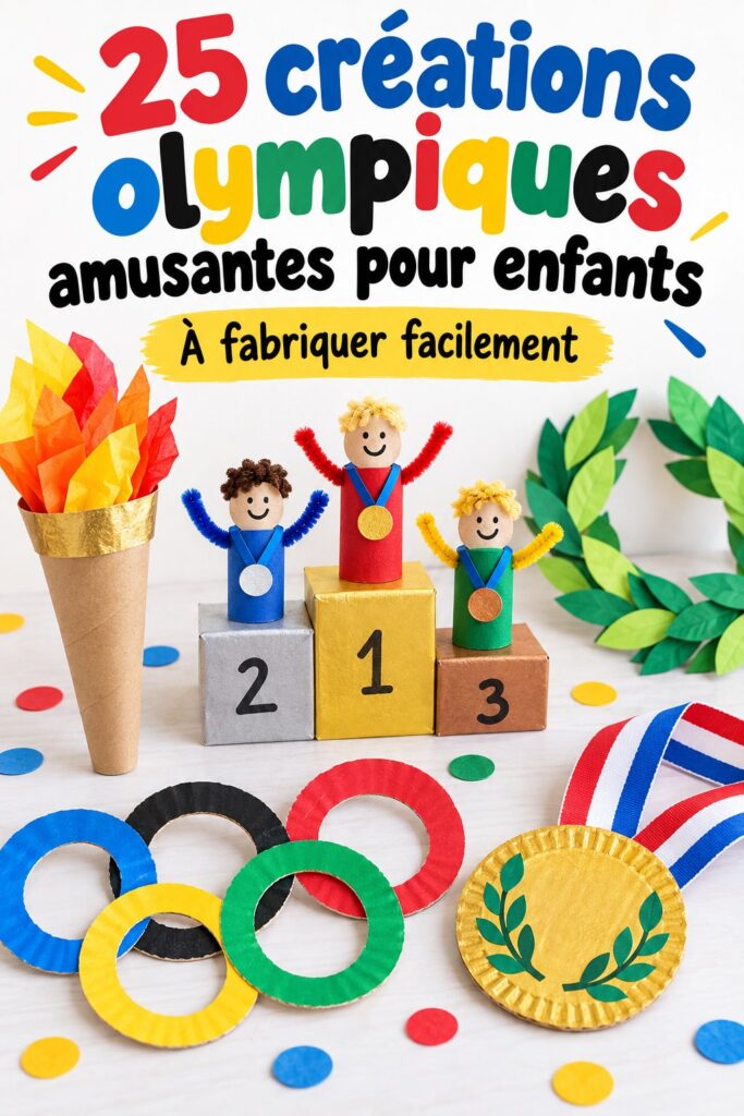 Un enfant en train de réaliser un bricolage inspiré des Jeux Olympiques