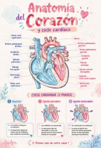 Illustration montrant l'anatomie du cœur humain