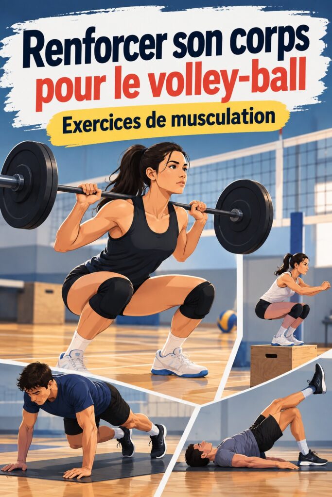 Femme s'entraînant au volley-ball avec des exercices de force