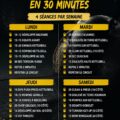 Femme active effectuant un entraînement avec kettlebell de 30 minutes.