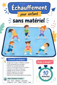 Enfants s'échauffant ensemble dans un jardin