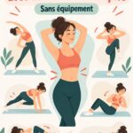 Femme en train de réaliser des exercices pour affiner sa taille dans un cadre familial