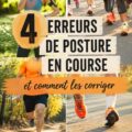 Femme courant dans un parc, montrant une posture correcte de foulée en running.