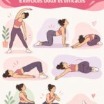 Femme pratiquant des exercices doux pendant ses règles, représentant le bien-être.