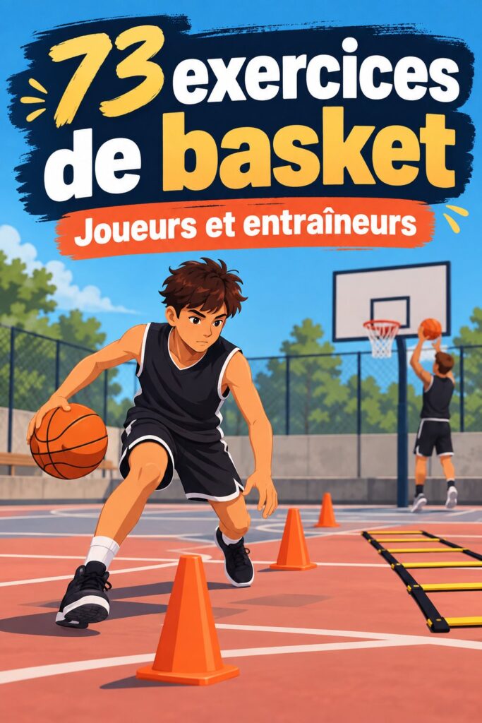 Exercices de basket en extérieur pendant un entraînement d'équipe.