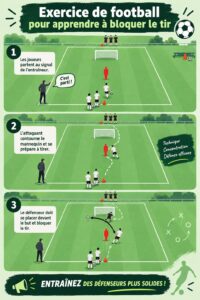 Une joueuse de soccer pratiquant un exercice de blocage en entraînement.