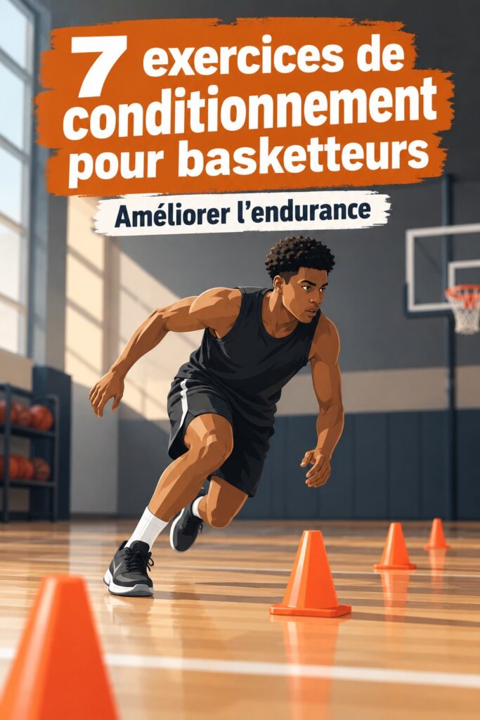 Femme s'entraînant au basket en faisant des exercices de conditionnement sur un terrain en extérieur.