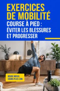 Exercices de mobilité pour la course à pied avec une femme en pleine séance d'étirement.