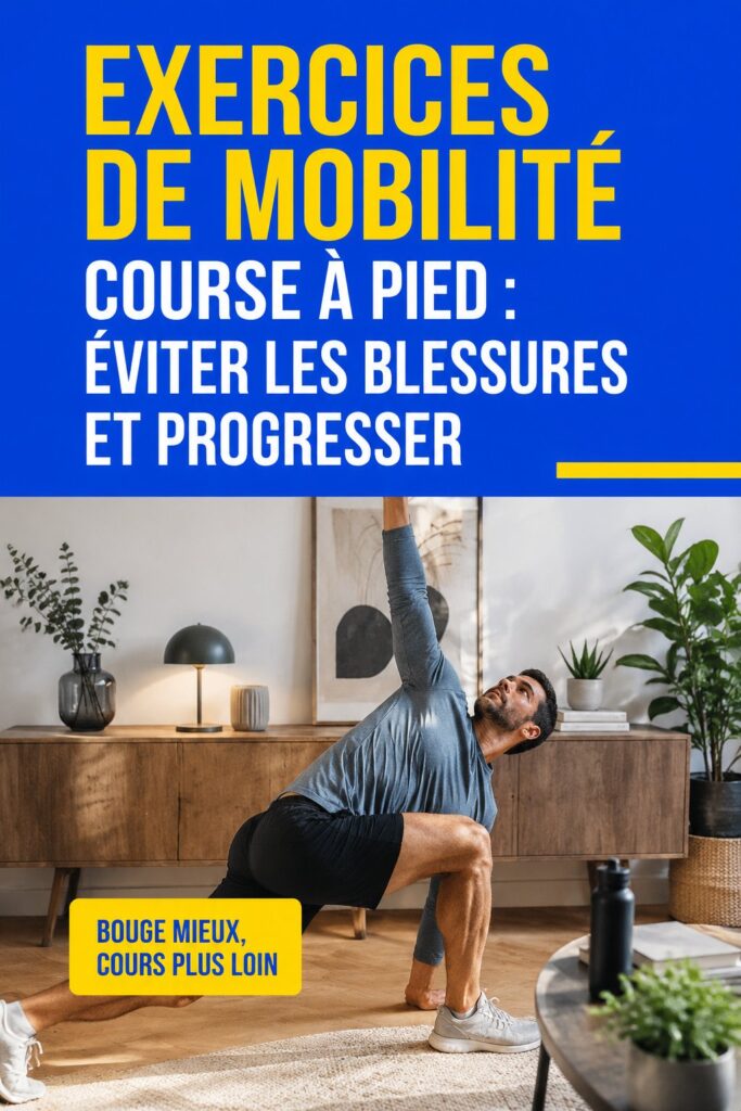 Exercices de mobilité pour la course à pied avec une femme en pleine séance d'étirement.