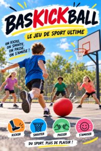 Une famille amusée jouant au Kickball dans un parc ensoleillé.
