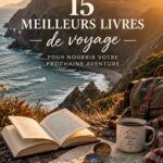 Couverture de livre de voyage inspirant avec des paysages