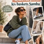 Un ensemble mode féminin incluant des Adidas Samba stylées avec un look décontracté.