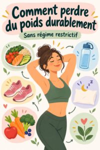 Femme active pratiquant du yoga en plein air, symbole de bien-être et de perte de poids.