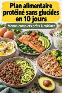 Un tableau de repas sur 10 jours riche en protéines pour une alimentation équilibrée.