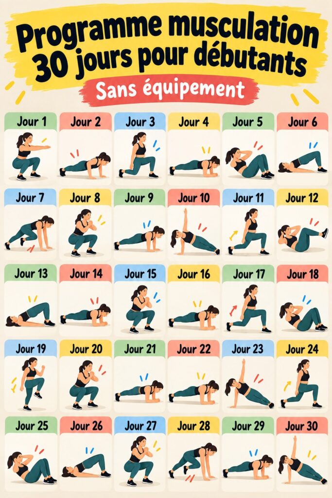 Programme d'entraînement calisthénique de 30 jours pour débutantes