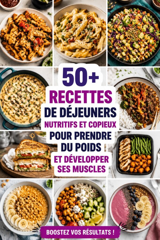 Assiette de déjeuners nutritifs pour la prise de poids, avec légumes et protéines