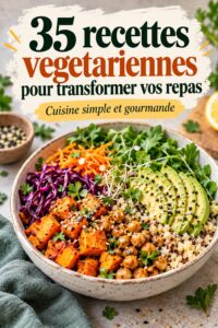 Un plat végétarien coloré et savoureux sur une table à dîner.