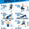 Femme de 50 ans pratiquant des exercices de renforcement musculaire à la maison.