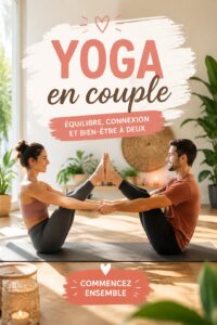 Deux personnes pratiquant le yoga en couple dans un cadre paisible